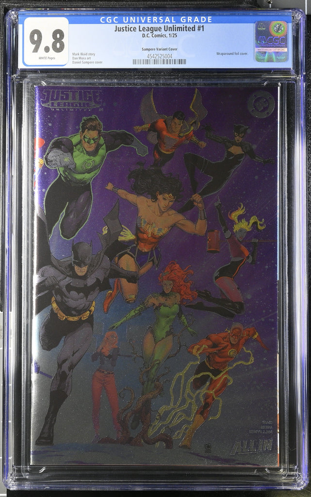 Justice League Unlimited 1 Cover H Sampere Foil Variant CGC 9.8