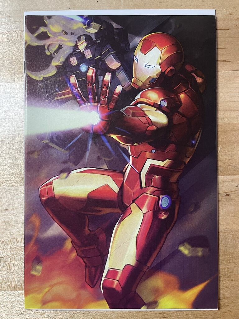 TONY STARK IRON MAN 12 BATTLE LINES VARIANT MARVEL COMICS 2019