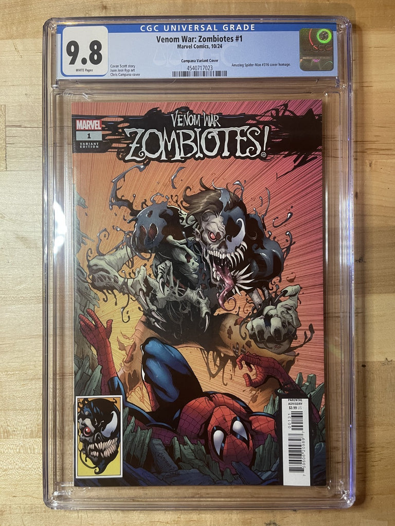 VENOM WAR ZOMBIOTES 1 CAMPANA VARIANT CGC 9.8 Marvel Comics 2024