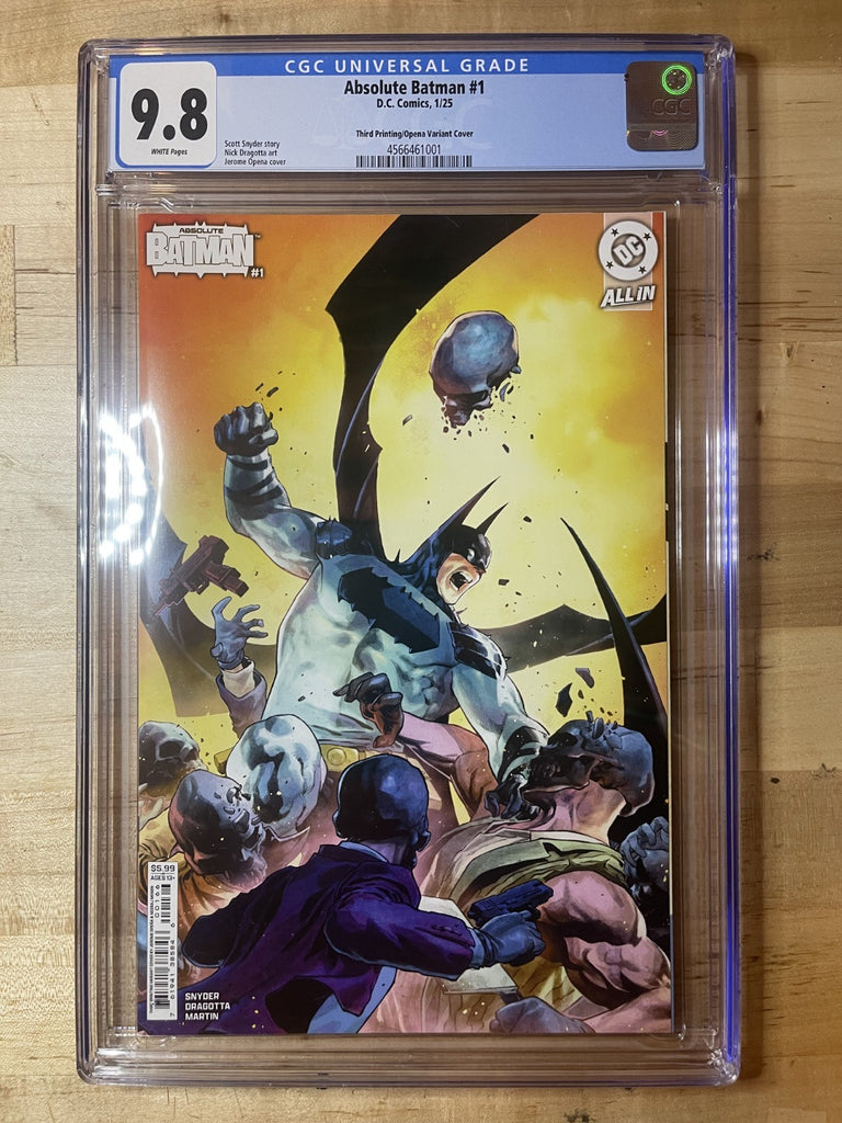 ABSOLUTE BATMAN 1 THIRD PRINT OPENA VARIANT CGC CGC 9.8 DC Comics 2025