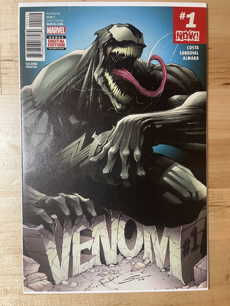 VENOM 1 GERARDO SANDOVAL 2ND PRINTING BLUE VARIANT MARVEL COMICS 2016