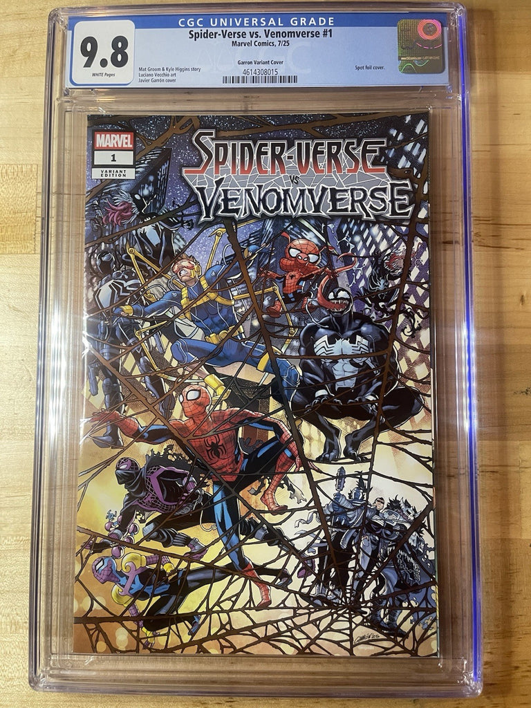 SPIDER-VERSE VS VENOMVERSE 1 GARRON FOIL VARIANT CGC 9.8 Marvel Comics