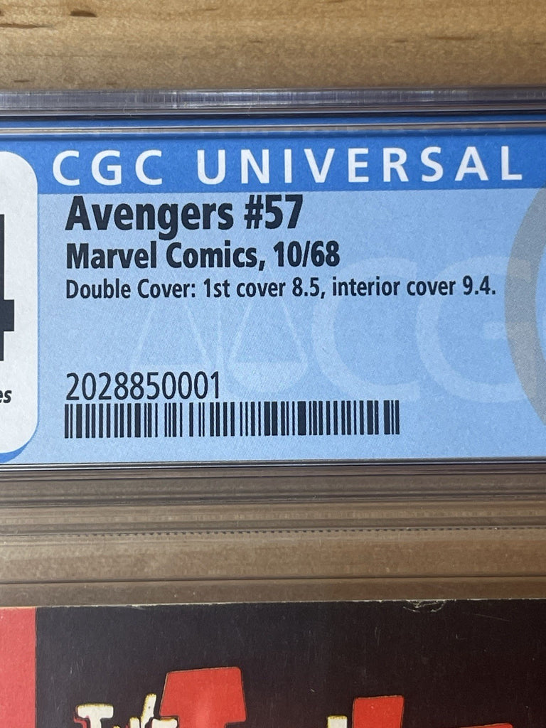 AVENGERS 57 CGC 9.4 MARVEL COMICS 1968 **DOUBLE COVER** FIRST APPEARANCE VISION