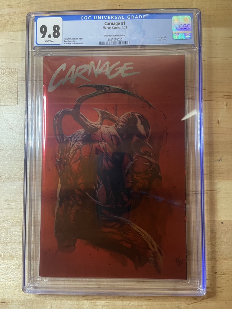 CARNAGE 1 GABRIELE DELLOTTO FOIL VARIANT CGC 9.8 Marvel Comics 2024