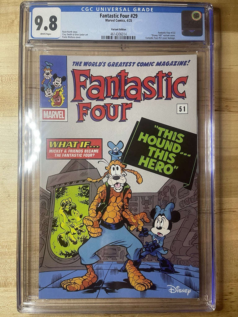 FANTASTIC FOUR 29 MOTTURA DISNEY VARIANT CGC 9.8 Marvel Comics