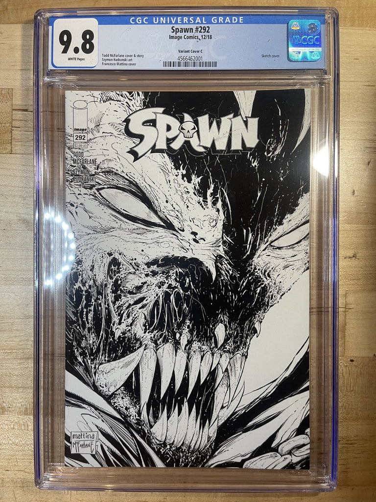 Spawn 292 Cover C Mattina BW Variant CGC 9.8 Image Comics 2018