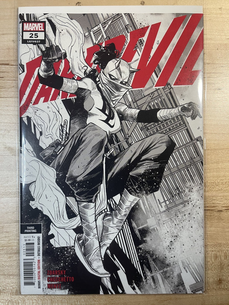 DAREDEVIL 25 THIRD PRINT BW VARIANT MARVEL COMICS