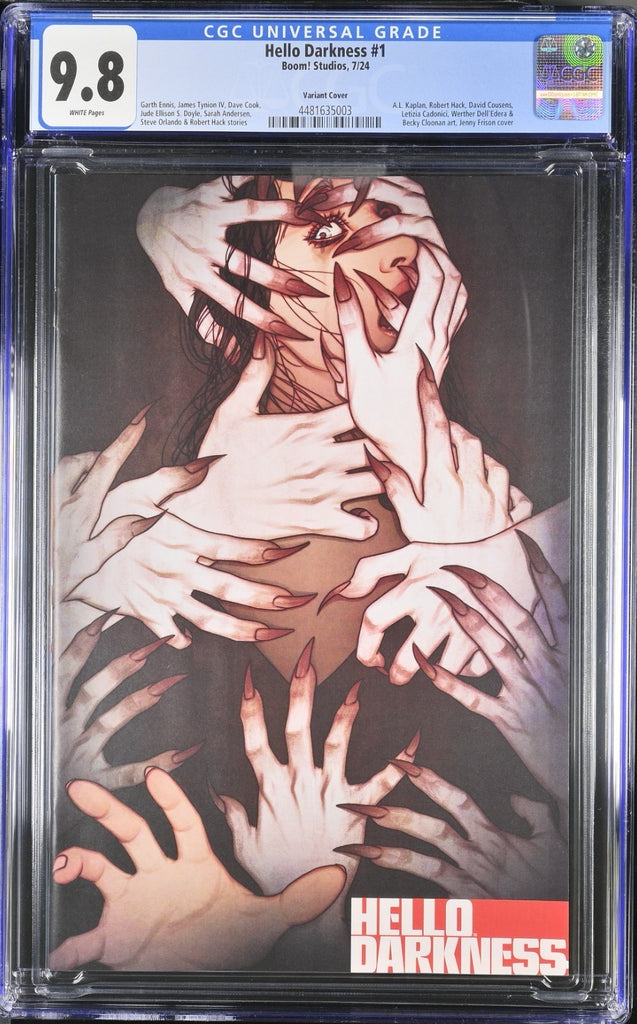 HELLO DARKNESS 1 JENNY FRISON VARIANT CGC 9.8 BOOM STUDIOS! 2024