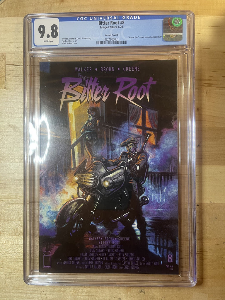 BITTER ROOT 8 VISIONS PURPLE RAIN VARIANT CGC 9.8 IMAGE Comics